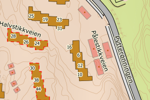 Kartbilde fra WMS-tjeneste av avviket