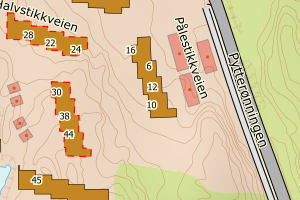 Kartbilde fra WMS-tjeneste av avviket