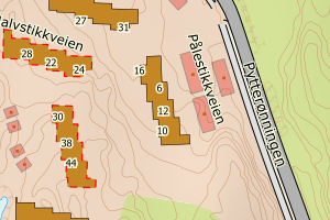 Kartbilde fra WMS-tjeneste av avviket