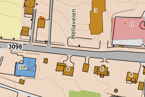 Kartbilde fra WMS-tjeneste av avviket