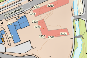 Kartbilde fra WMS-tjeneste av avviket