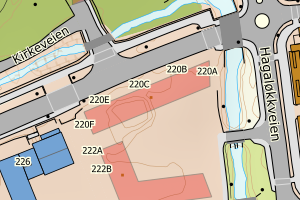 Kartbilde fra WMS-tjeneste av avviket