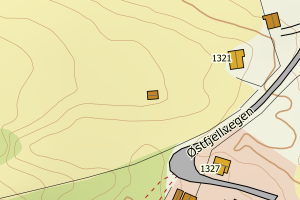 Kartbilde fra WMS-tjeneste av avviket
