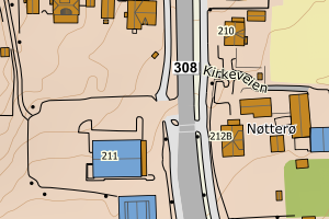 Kartbilde fra WMS-tjeneste av avviket