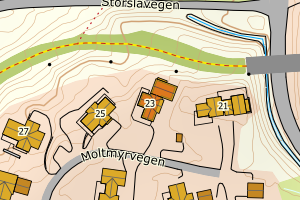 Kartbilde fra WMS-tjeneste av avviket