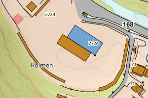 Kartbilde fra WMS-tjeneste av avviket