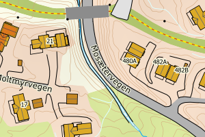 Kartbilde fra WMS-tjeneste av avviket