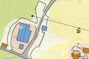 Kartbilde fra WMS-tjeneste av avviket