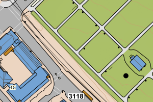 Kartbilde fra WMS-tjeneste av avviket