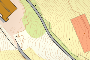 Kartbilde fra WMS-tjeneste av avviket