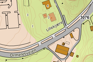 Kartbilde fra WMS-tjeneste av avviket