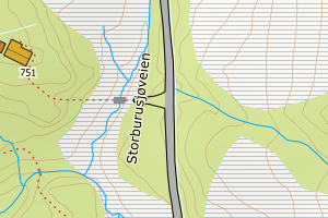 Kartbilde fra WMS-tjeneste av avviket
