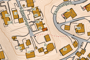 Kartbilde fra WMS-tjeneste av avviket