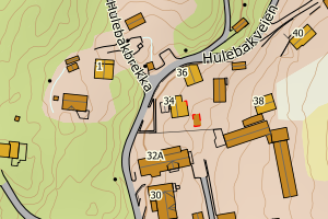 Kartbilde fra WMS-tjeneste av avviket