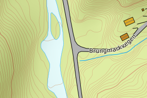 Kartbilde fra WMS-tjeneste av avviket