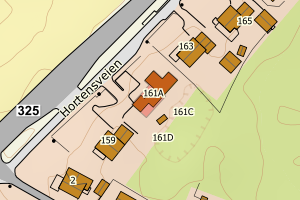 Kartbilde fra WMS-tjeneste av avviket