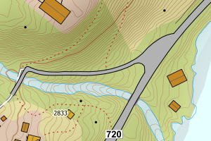 Kartbilde fra WMS-tjeneste av avviket