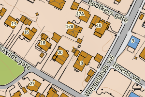 Kartbilde fra WMS-tjeneste av avviket