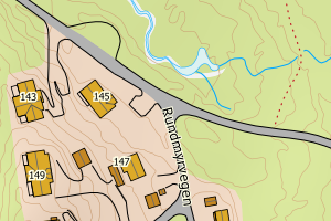 Kartbilde fra WMS-tjeneste av avviket