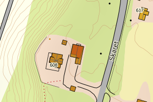 Kartbilde fra WMS-tjeneste av avviket