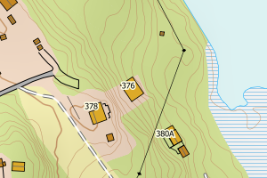 Kartbilde fra WMS-tjeneste av avviket