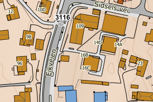 Kartbilde fra WMS-tjeneste av avviket