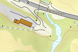 Kartbilde fra WMS-tjeneste av avviket