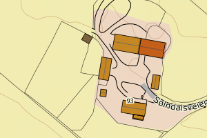 Kartbilde fra WMS-tjeneste av avviket