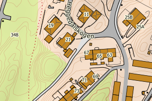 Kartbilde fra WMS-tjeneste av avviket