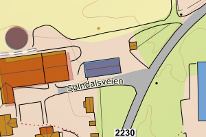 Kartbilde fra WMS-tjeneste av avviket