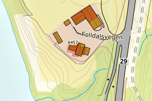 Kartbilde fra WMS-tjeneste av avviket