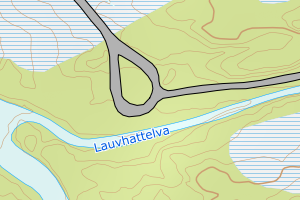 Kartbilde fra WMS-tjeneste av avviket