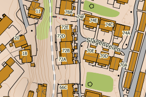 Kartbilde fra WMS-tjeneste av avviket