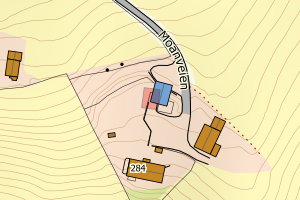 Kartbilde fra WMS-tjeneste av avviket
