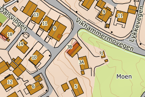 Kartbilde fra WMS-tjeneste av avviket