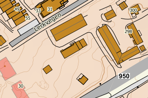 Kartbilde fra WMS-tjeneste av avviket