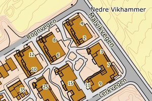 Kartbilde fra WMS-tjeneste av avviket