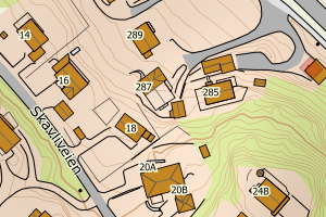 Kartbilde fra WMS-tjeneste av avviket