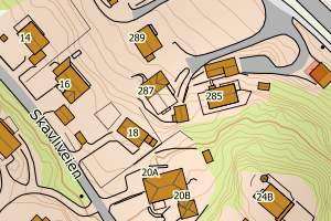 Kartbilde fra WMS-tjeneste av avviket