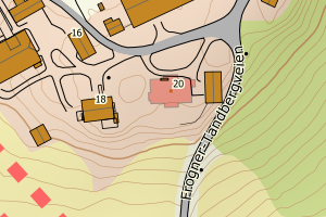 Kartbilde fra WMS-tjeneste av avviket