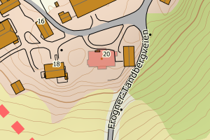 Kartbilde fra WMS-tjeneste av avviket