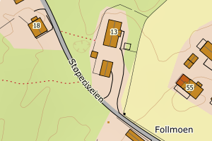 Kartbilde fra WMS-tjeneste av avviket