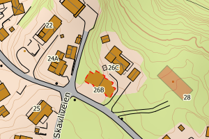 Kartbilde fra WMS-tjeneste av avviket