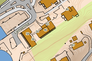Kartbilde fra WMS-tjeneste av avviket