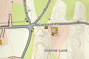 Kartbilde fra WMS-tjeneste av avviket
