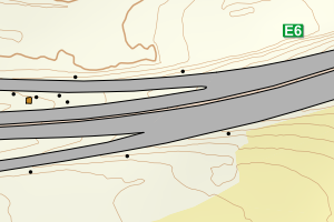 Kartbilde fra WMS-tjeneste av avviket