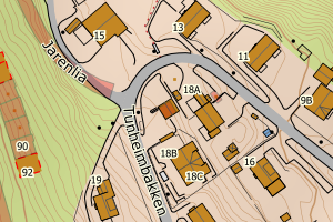 Kartbilde fra WMS-tjeneste av avviket