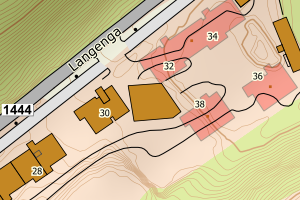 Kartbilde fra WMS-tjeneste av avviket