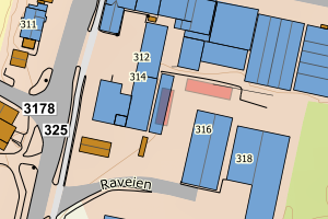 Kartbilde fra WMS-tjeneste av avviket