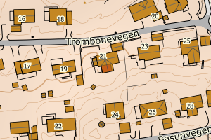 Kartbilde fra WMS-tjeneste av avviket
